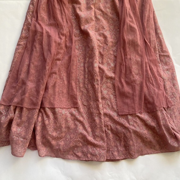 Ridhi Mehra Indya Dress Women's Small Rose Pink Patterned Short Sleeve - Picture 7 of 16